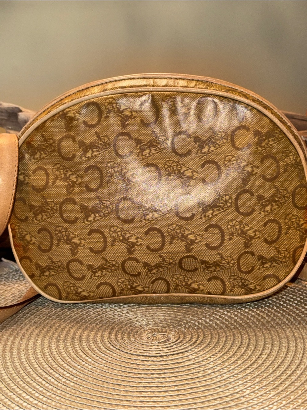 Celine Brown Monogram Crossbody with Tan Trim - Picture 3 of 13